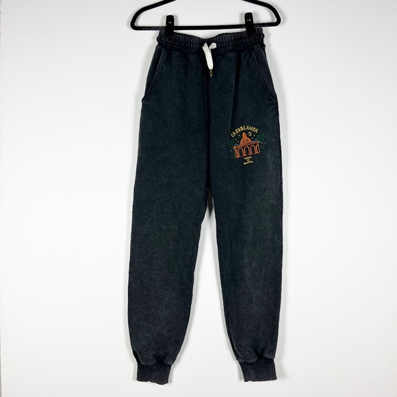 Casablanca Tennis Club School Of Beautiful Embroidered Jogger Sweatpants Black